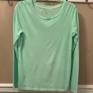 GAP Woman's The Essential Tee Size S Long-sleeve in color Mint Green